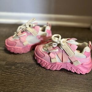 Pink and White Kids Sneakers